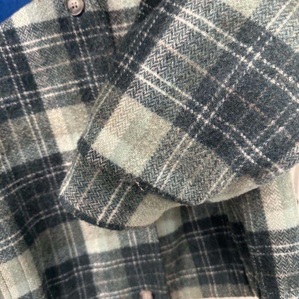 Vtg Pendleton Women's Green Plaid Jacket 100% Virgin Wool XL - Picture 5 of 6